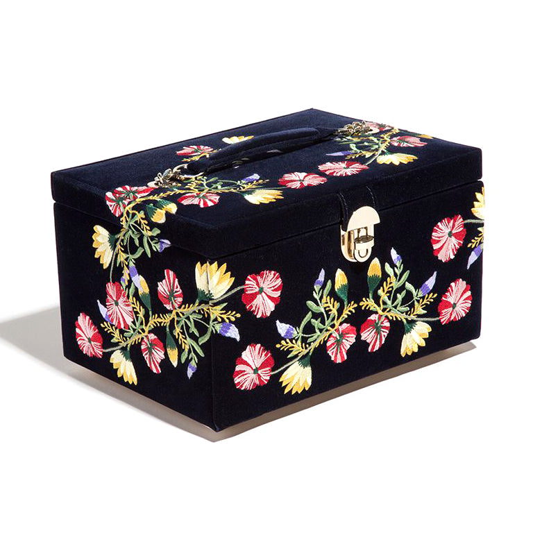 Gorgeous!!!! Victorian purchases Trading Co. Velvet Floral Embroidered Jewelry Box