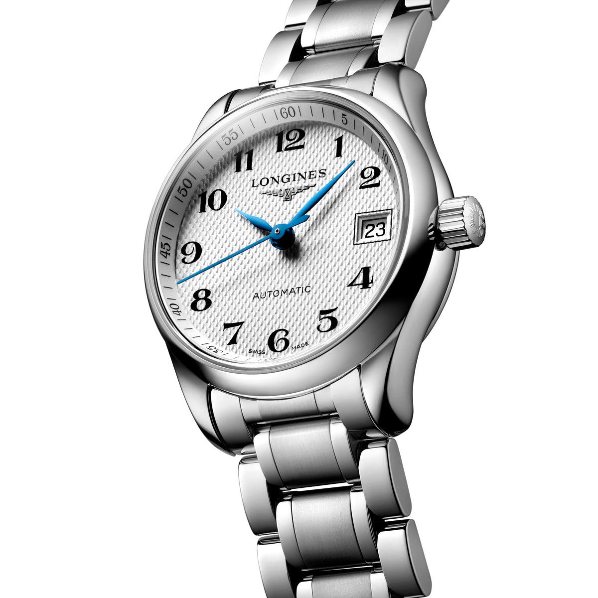 Longines Master Collection 25mm Stainless Steel White Arabic Dial Ladies Watch