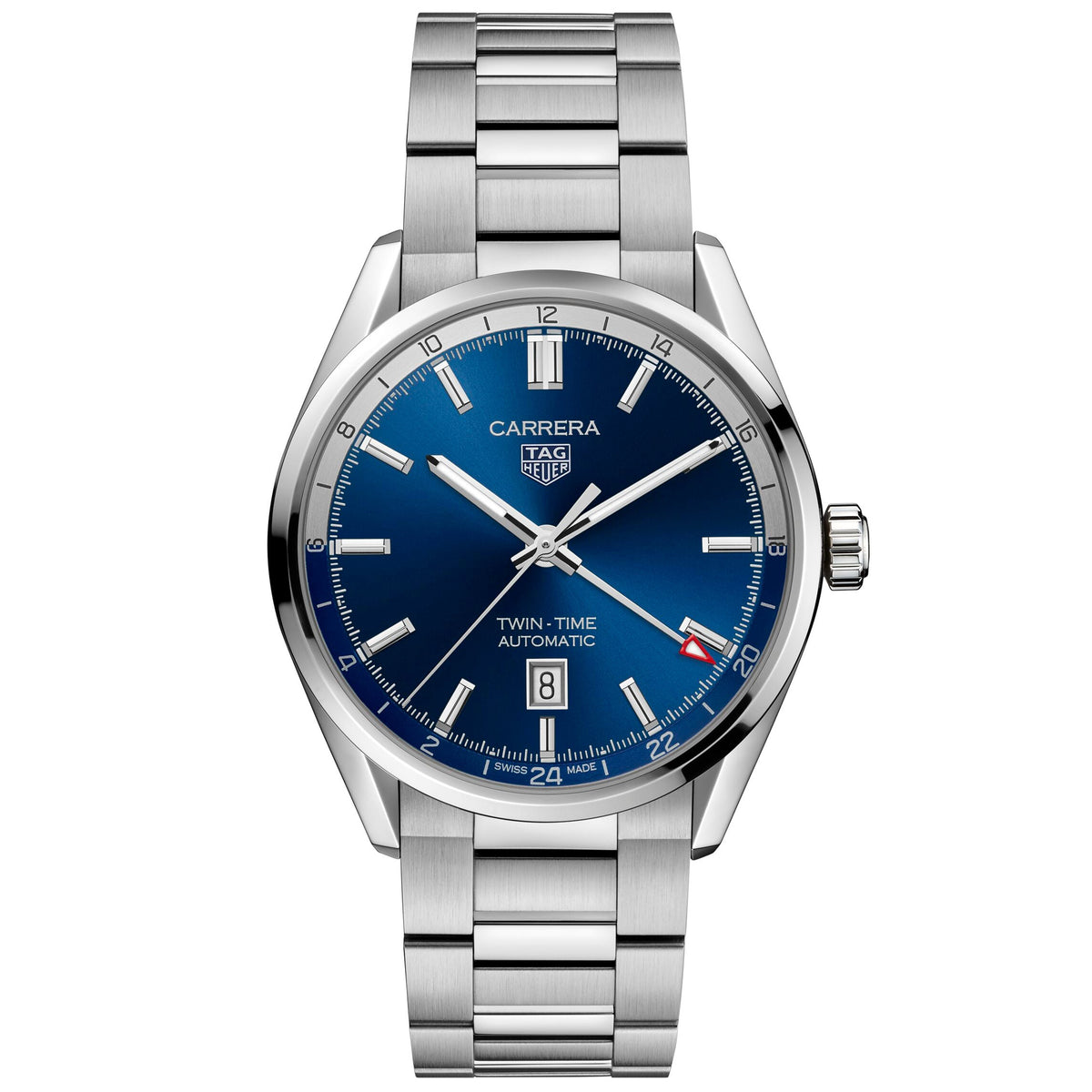 Tag Heuer Men's Swiss Automatic Aquaracer Calibre 7 Gmt Stainless Steel Bracelet Watch 43mm - Silver