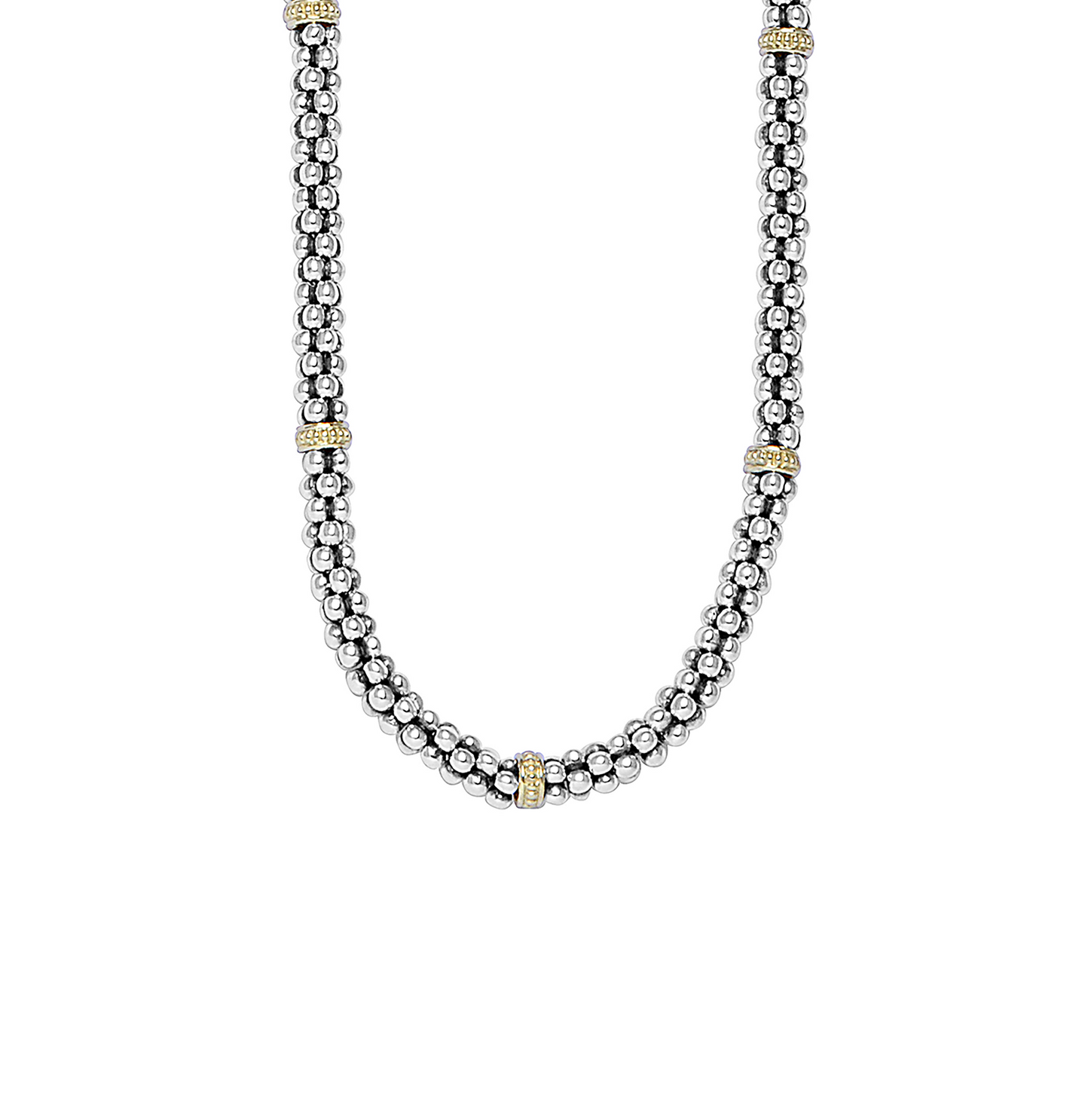 LAGOS Signature Caviar 5mm Gold Station Beaded Necklace