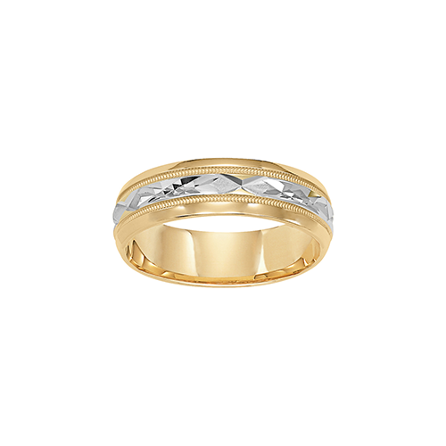 Fink's Men's 6mm 14K Two-Tone Comfort Fit Wedding Band