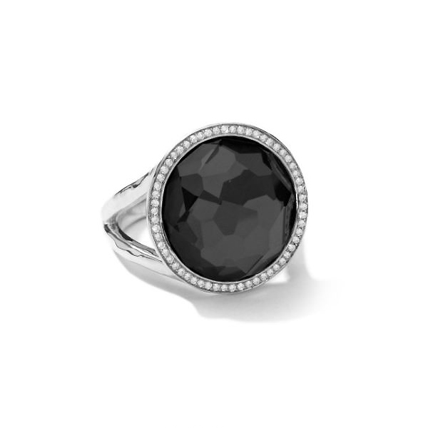 IPPOLITA Lollipop® Sterling Silver Gemstone Ring with Diamonds in Hematite