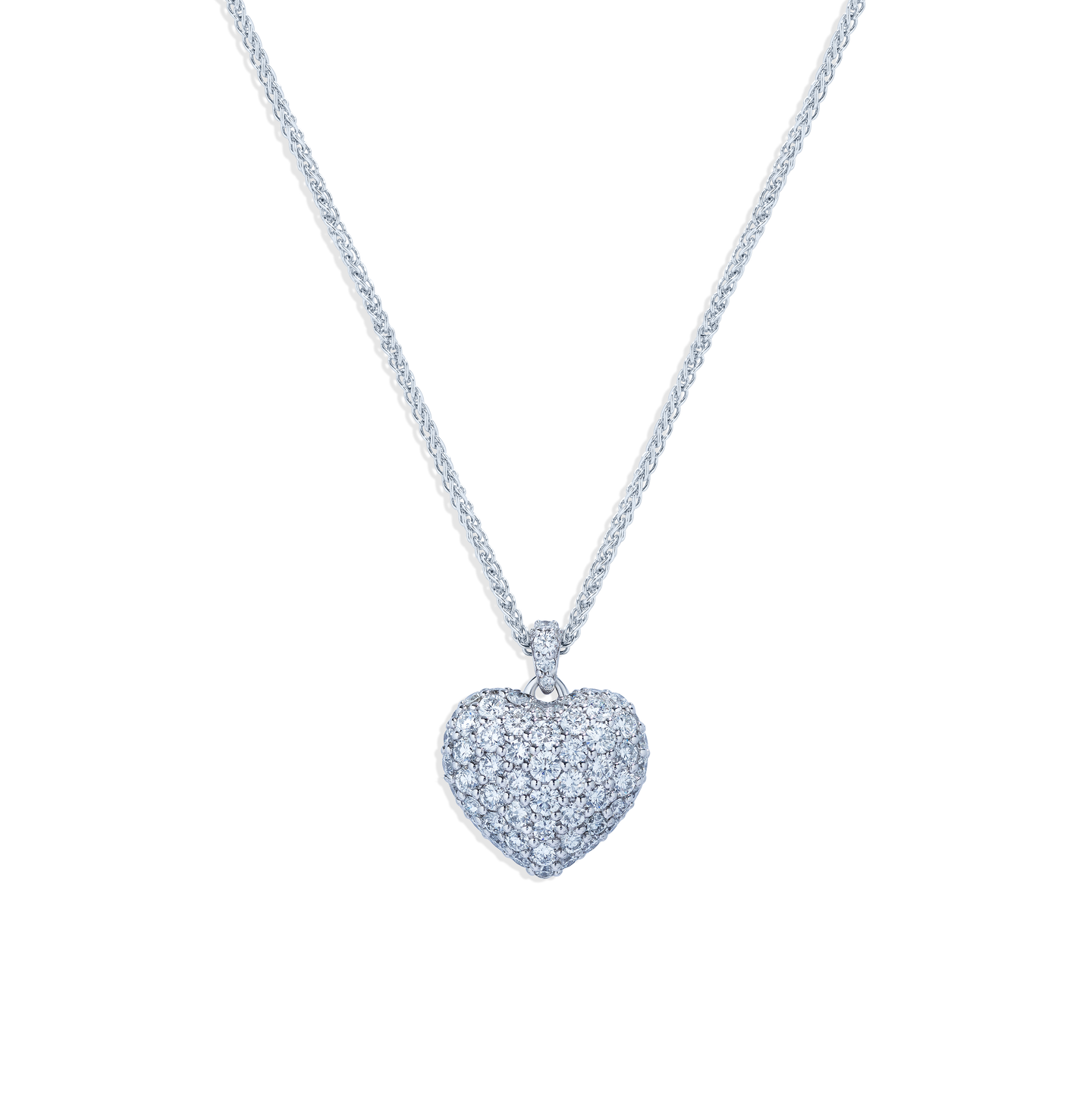 Sabel Collection White Gold Diamond Heart Pendant Necklace