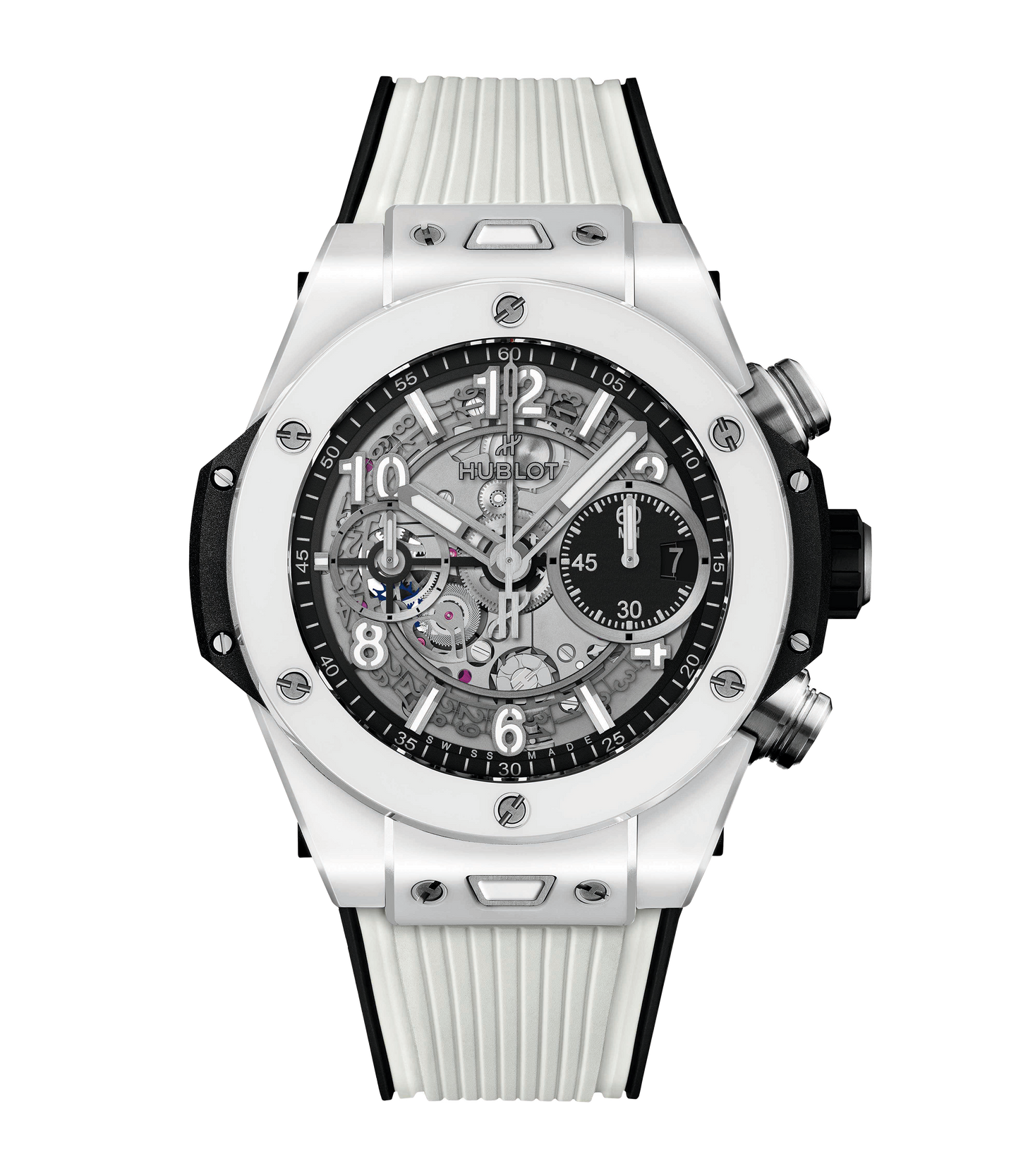 Hublot Big Bang Unico White Ceramic, 42mm with Rubber Strap