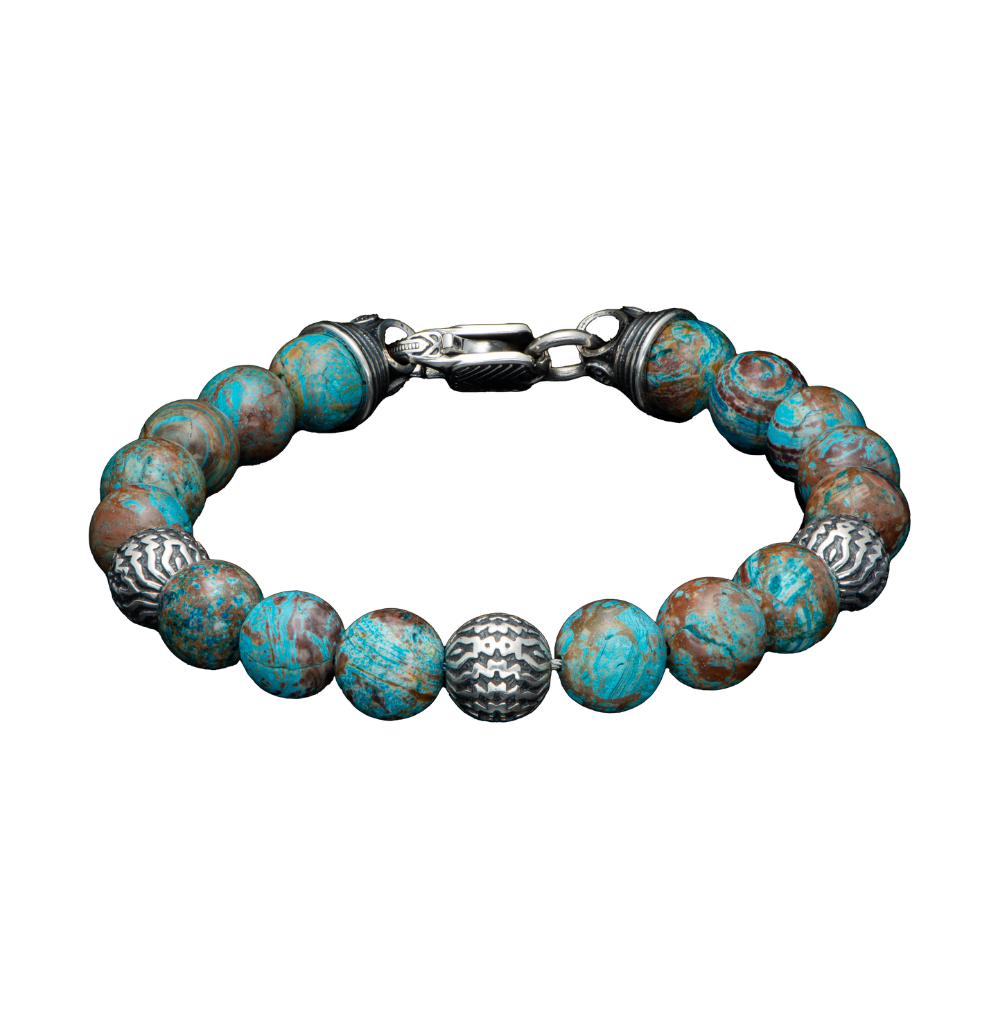 William Henry Seaside Blue Lace Agate Beaded Bracelet