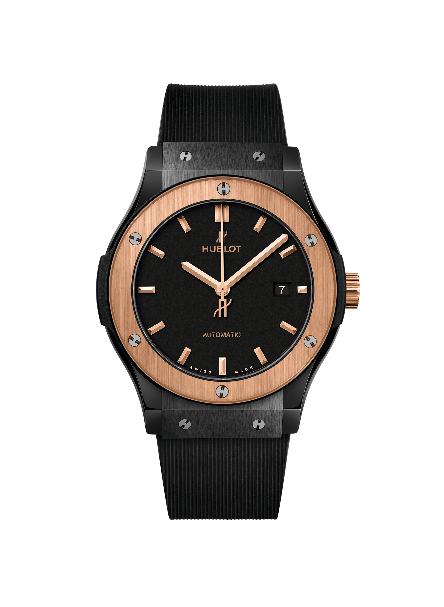 Hublot Classic Fusion Ceramic King Gold 42mm Watch with Rubber Strap