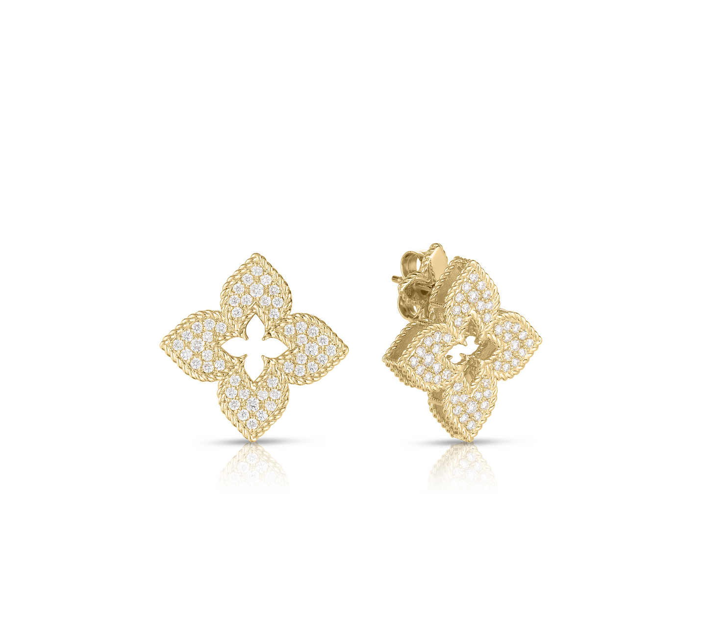 Roberto Coin Venetian Princess Yellow Gold Diamond Earrings