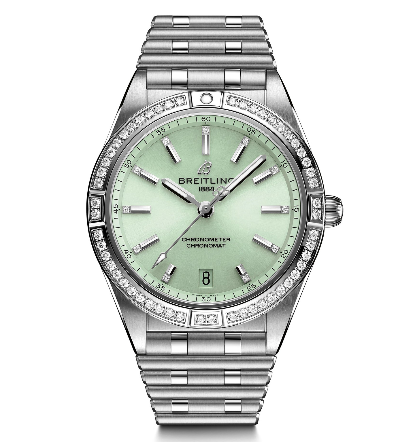 Breitling Chronomat Automatic 36 with Diamond Bezel and Green Dial