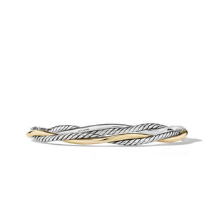 Petite Infinity Bracelet in Sterling Silver with 14K Yellow Gold, Size Small