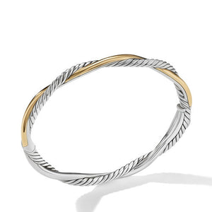 Petite Infinity Bracelet in Sterling Silver with 14K Yellow Gold, Size Small