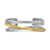 Crossover Three Row Cuff Bracelet in Sterling Silver with 14K Yellow Gold, 20mm, Size Small