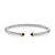 Cable Flex Bracelet in Sterling Silver with 14K Yellow Gold and Black Onyx, 4mm