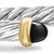 Cable Flex Bracelet in Sterling Silver with 14K Yellow Gold and Black Onyx, 4mm