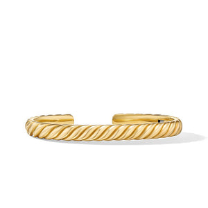 Sculpted Cable Cuff Bracelet in 18K Yellow Gold, Size Large