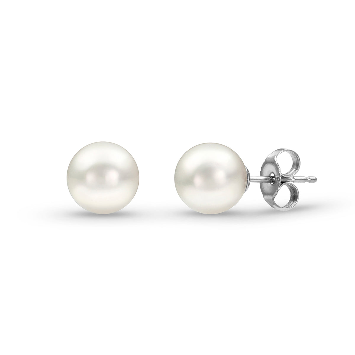 Shop White Gold Pearl Stud Earrings | Fink's