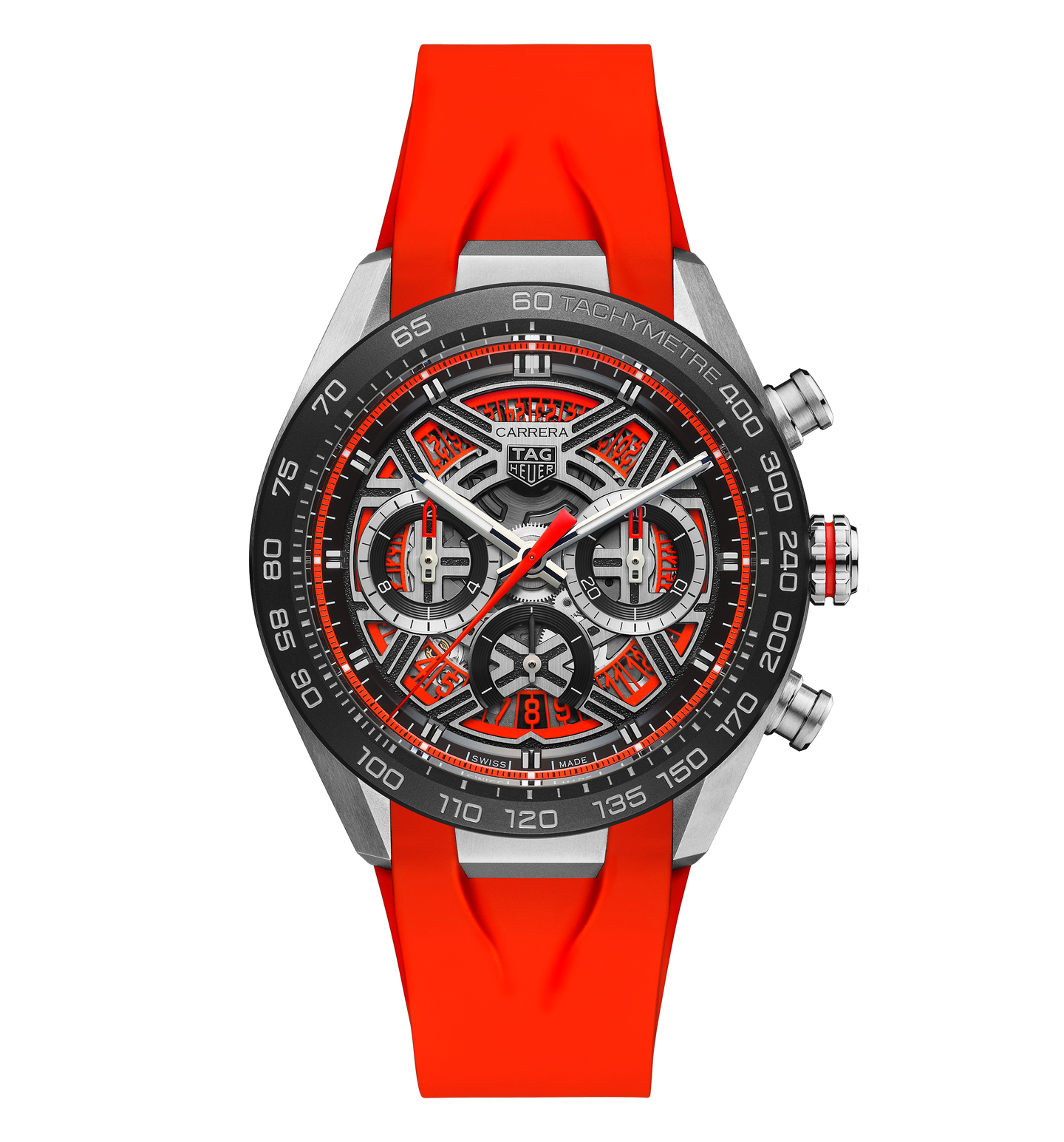 TAG Heuer Carrera Chronograph Extreme Sport Watch with Orange Rubber Strap