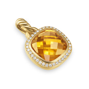 Albion Pendant in 18K Yellow Gold with Citrine and Diamonds, 11mm