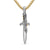 Waves Dagger Amulet in Sterling Silver with 18K Yellow Gold, 31mm