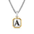 A Initial Amulet in Sterling Silver with 14K Yellow Gold, 17mm