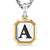 A Initial Amulet in Sterling Silver with 14K Yellow Gold, 17mm