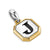 J Initial Amulet in Sterling Silver with 14K Yellow Gold, 17mm