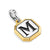 M Initial Amulet in Sterling Silver with 14K Yellow Gold, 17mm