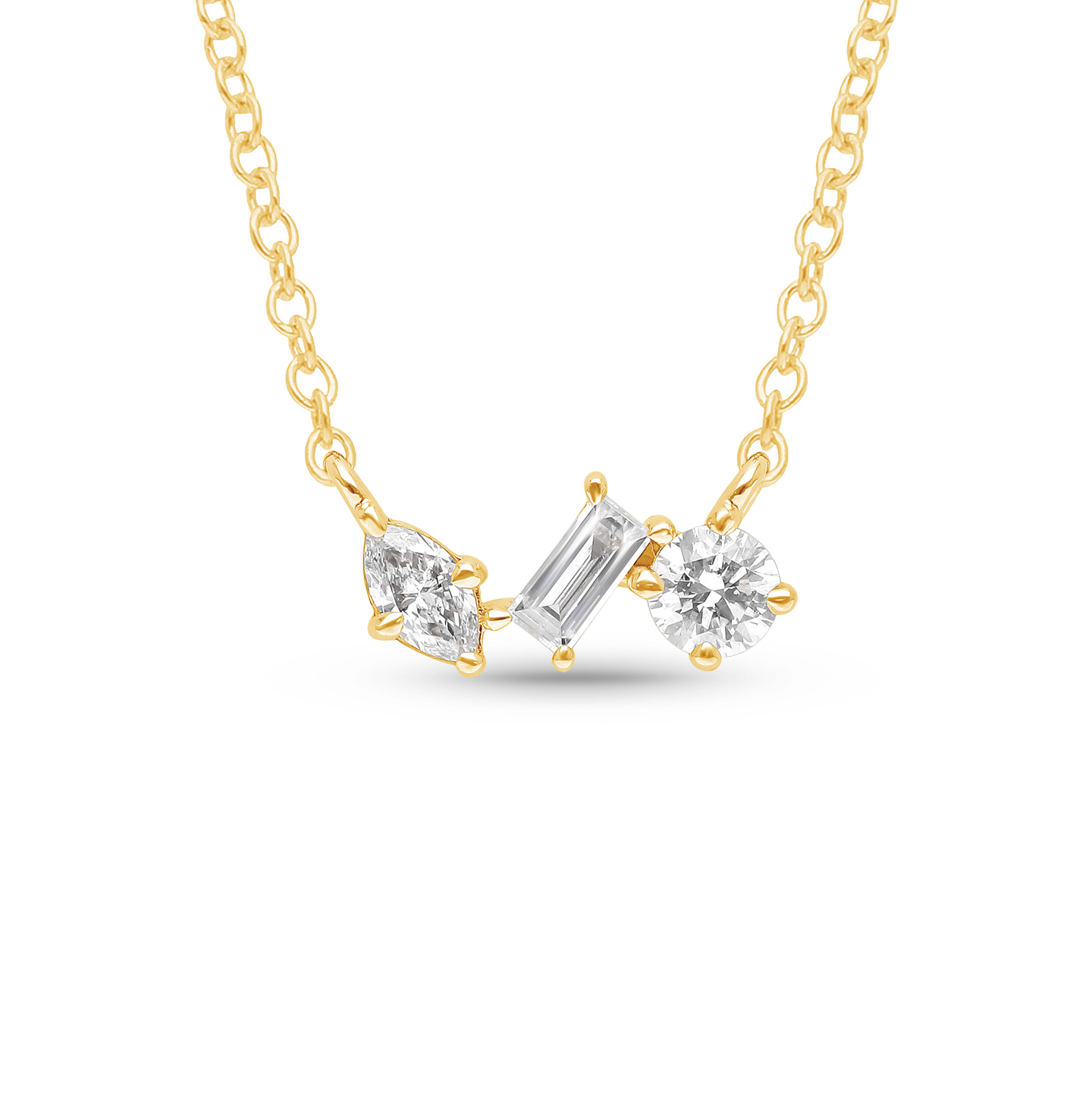 Yellow Gold Multi-Shape Diamond Pendant