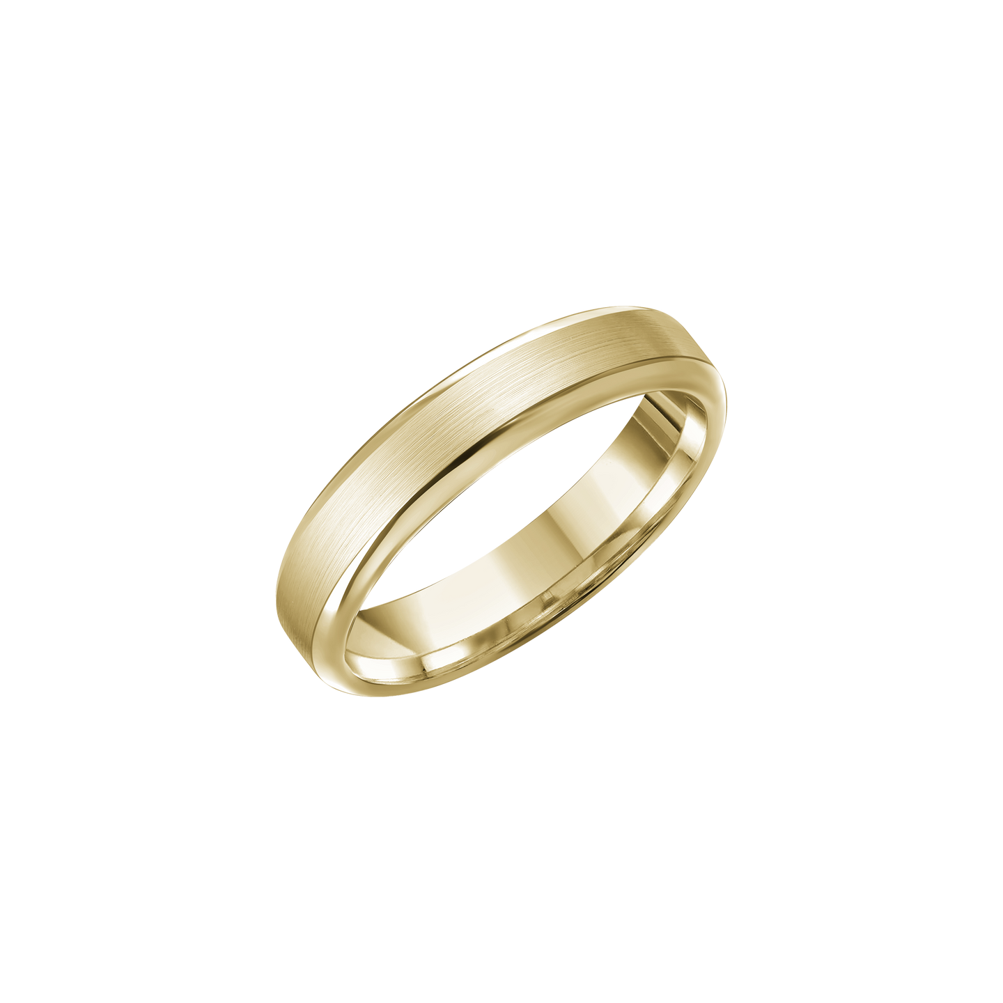 5mm Yellow Gold Flat Brushed Wedding Band