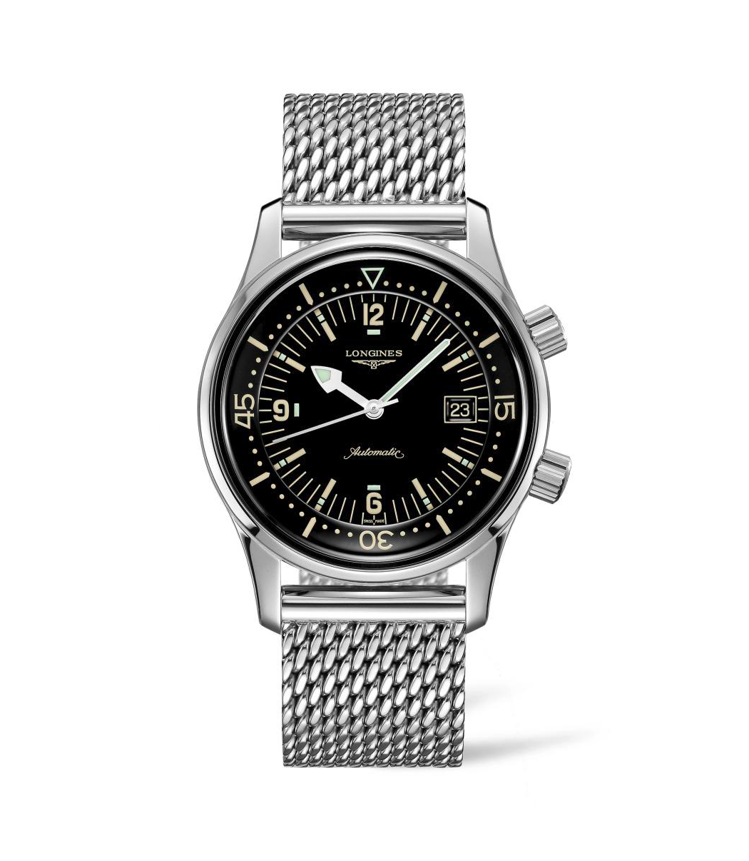 Longines Heritage Legend Collection Diver 42mm Black Dial Mesh Bracelet Gent's Watch