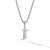 Pavé Initial Pendant Necklace in Sterling Silver with Diamonds