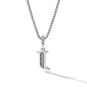 Pavé Initial Pendant Necklace in Sterling Silver with Diamonds