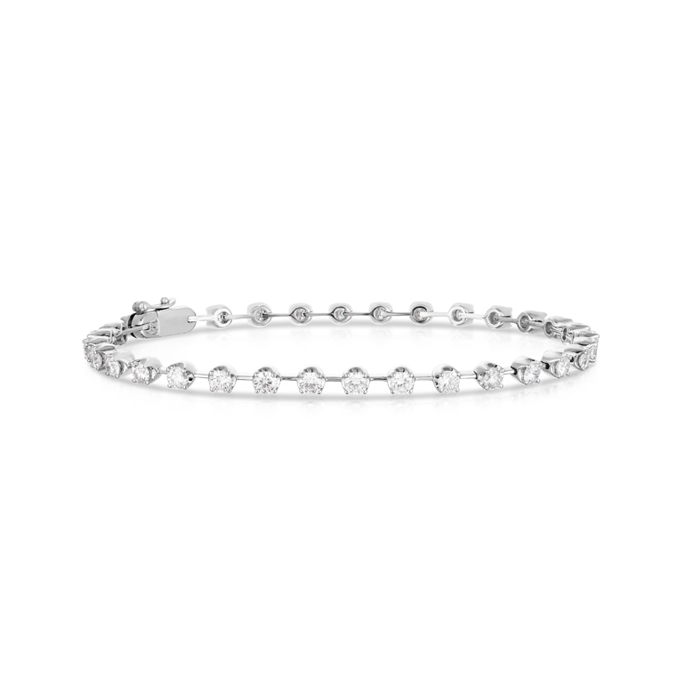 Sabel Collection White Gold Petite Bar Diamond Tennis Bracelet