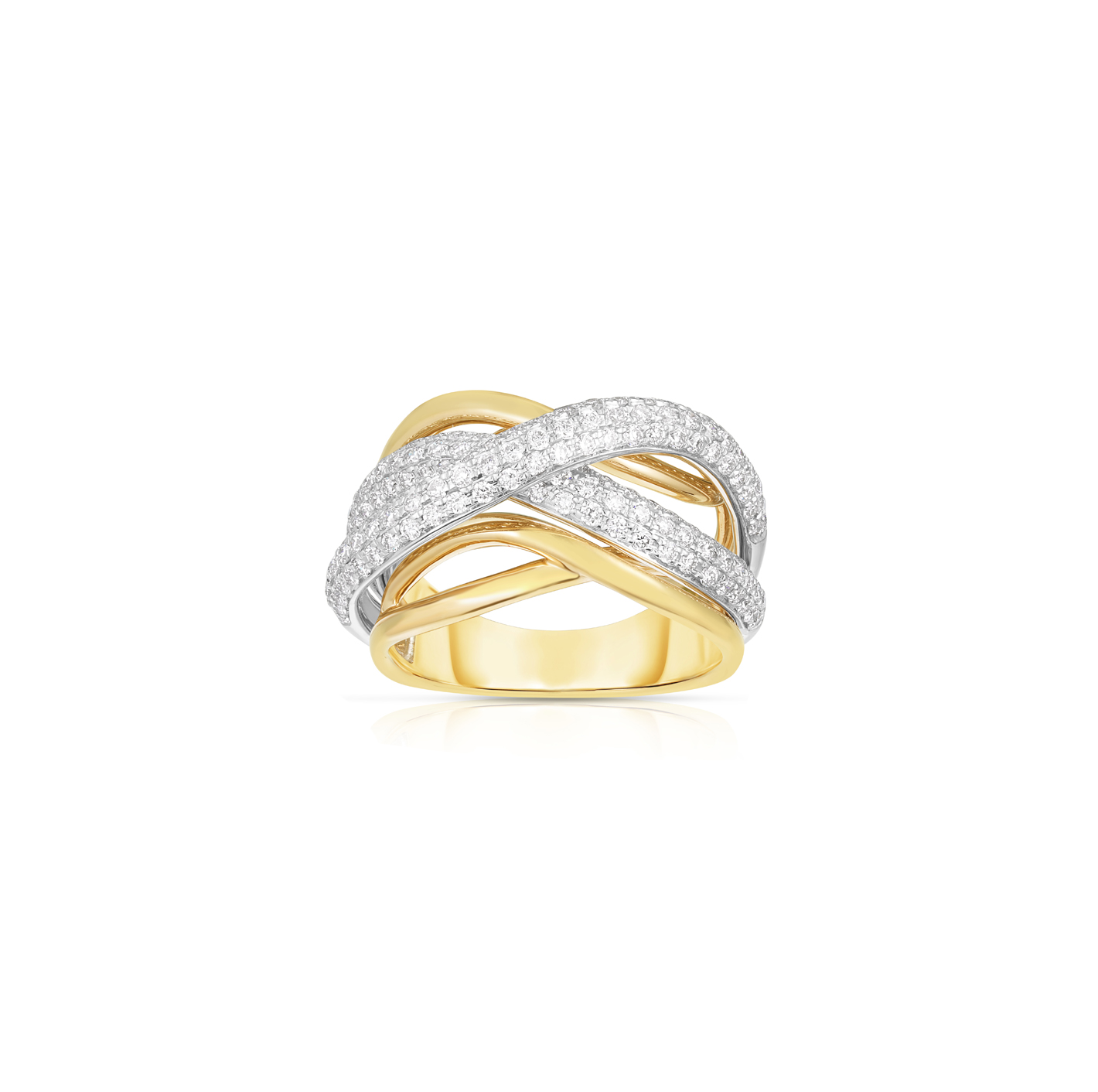 Sabel Collection Mixed Metals Diamond Crossover Ring