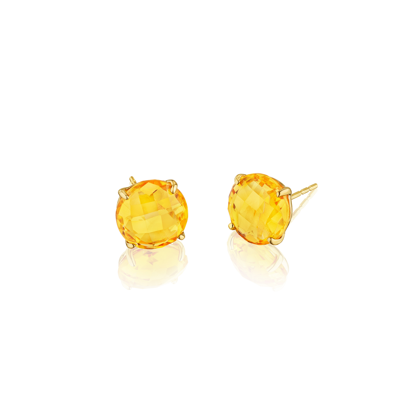 Yellow Gold Citrine Stud Earrings