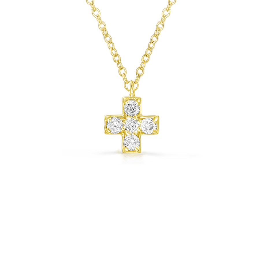 Sabel Collection Yellow Gold Tiny Diamond Cross Pendant