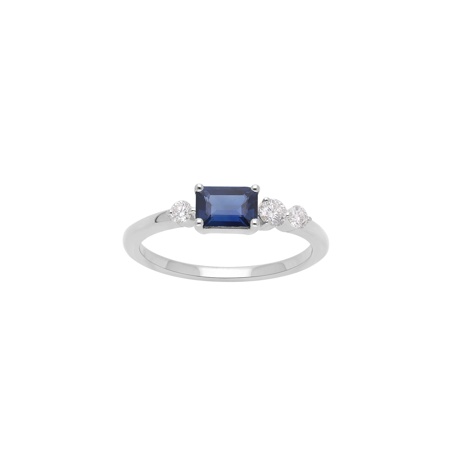 Sabel Collection Octagon Blue Sapphire and Diamond Ring