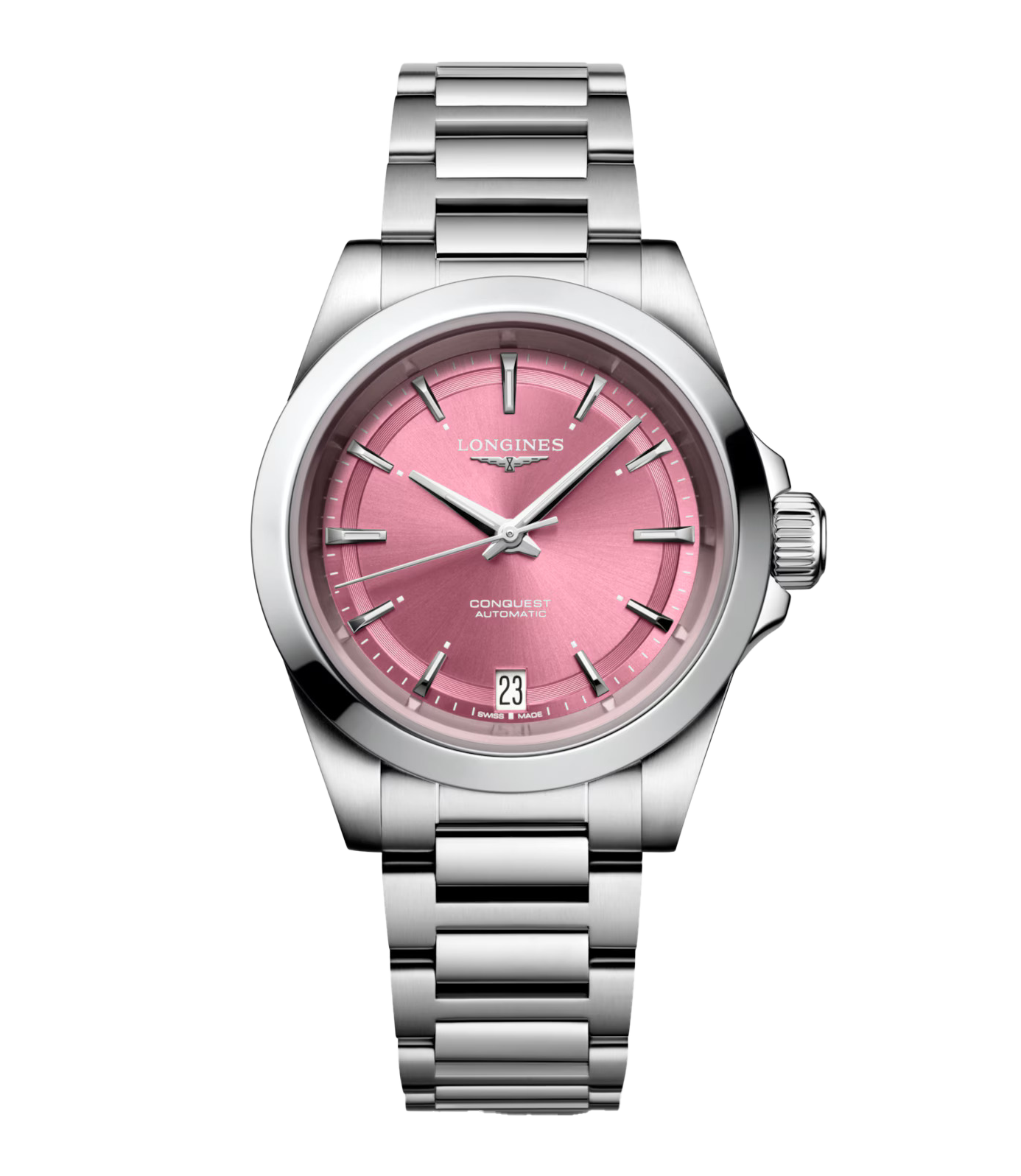 Longines Conquest 34mm Watch with Pink Dial