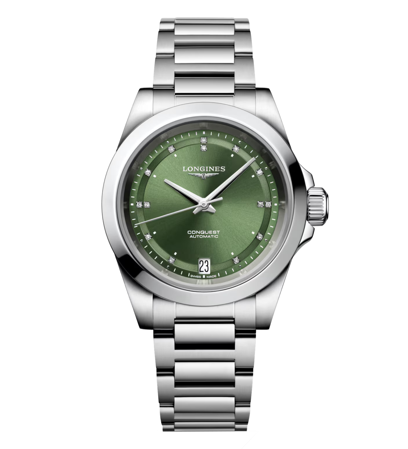 Longines Conquest 34mm Watch with Sunray Green Dial