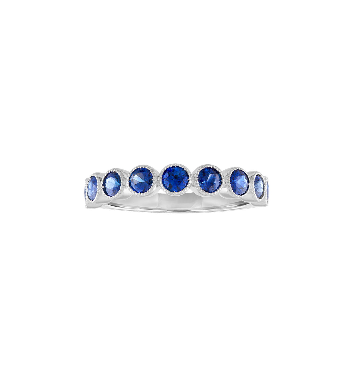 Sabel Collection White Gold Bezel Set Blue Sapphire Ring