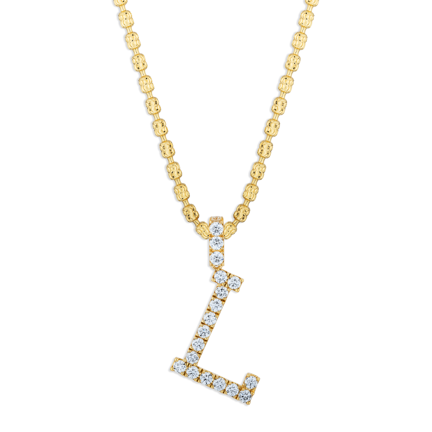 Sabel Collection Yellow Gold Diamond L Initial Pendant