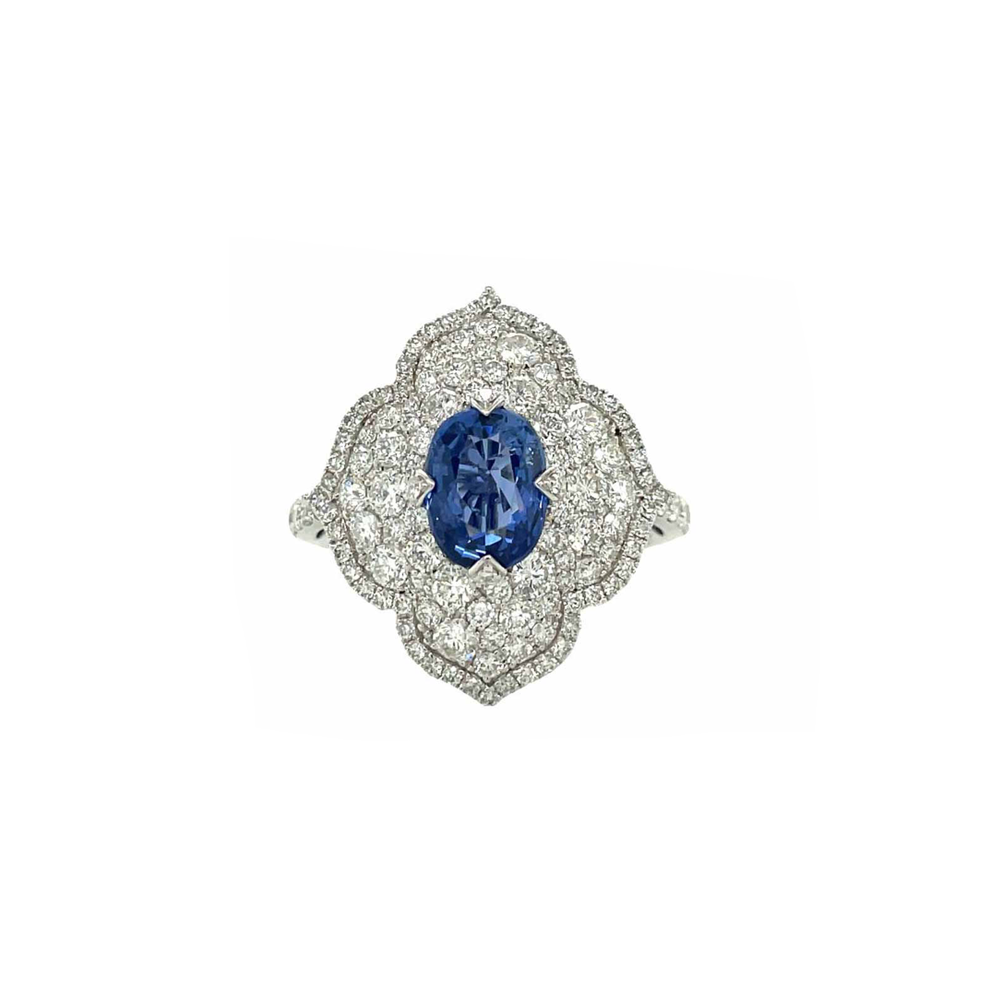 Sabel Collection Oval Blue Sapphire and Diamond Fashion Ring