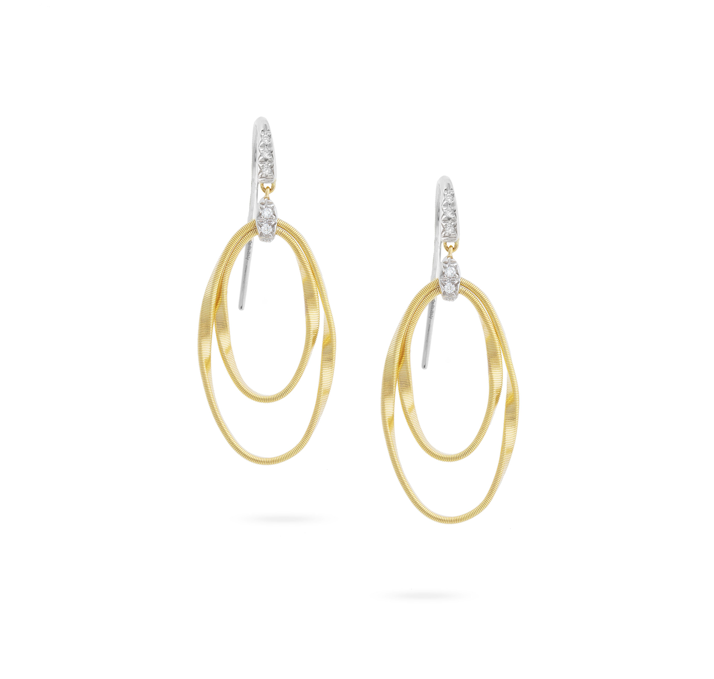 Marco Bicego Marrakech Mixed Metals Twisted Diamond Earrings