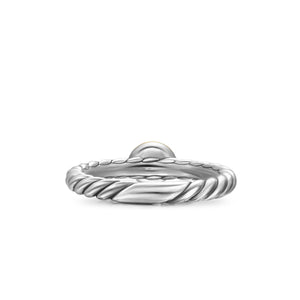 Petite Cable Ring in Sterling Silver with 14K Yellow Gold and Peridot, 2.8mm