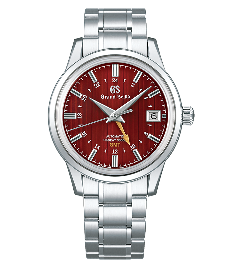 Stainless Steel Grand Seiko Elegance Watch with Autumn Red Dial