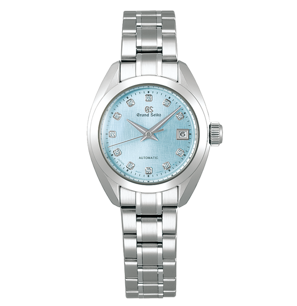 Grand Seiko Elegance Watch with Light Blue Dial and Diamonds, 27.8mm