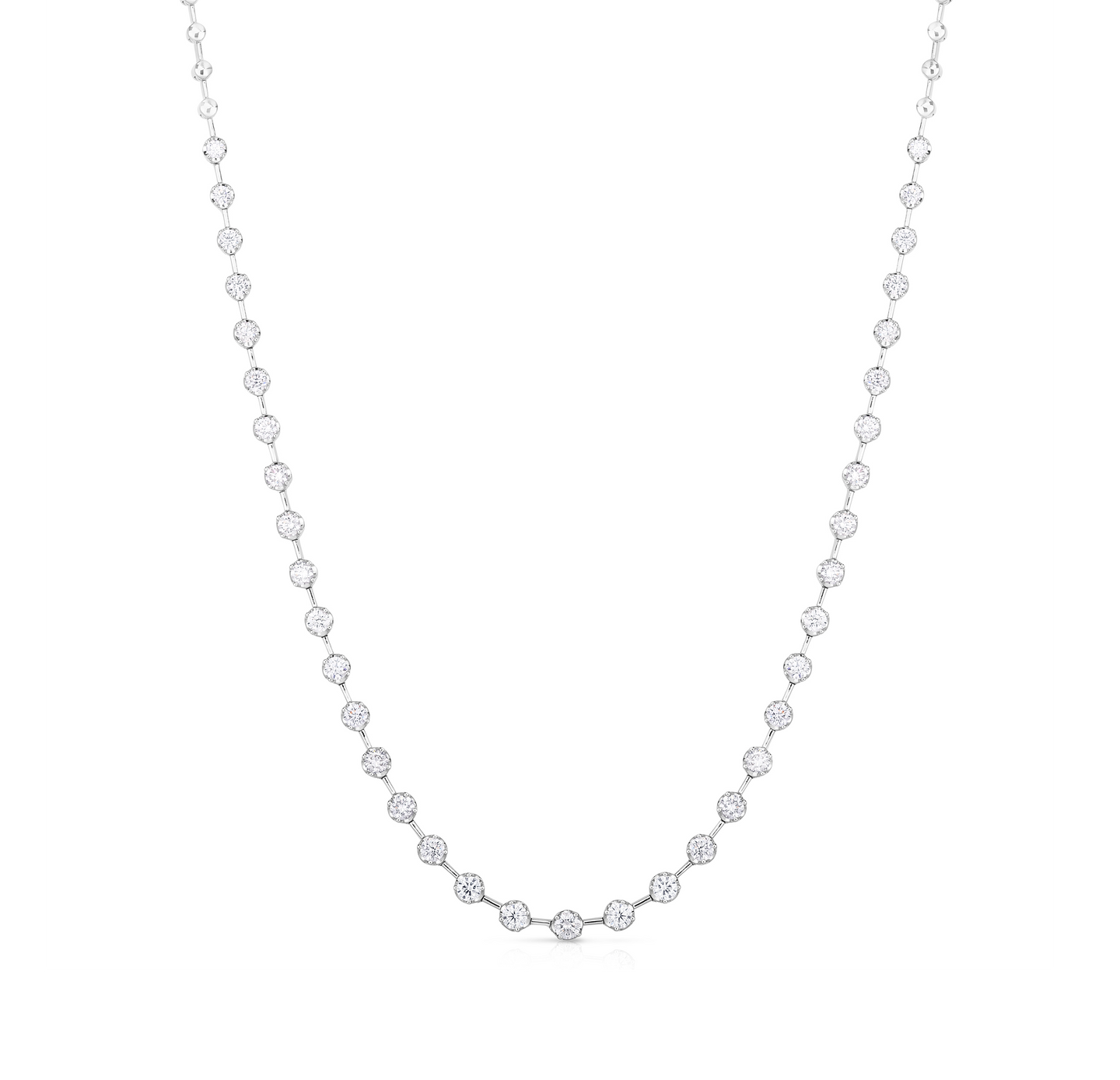 Sabel Collection White Gold Round Diamond Necklace