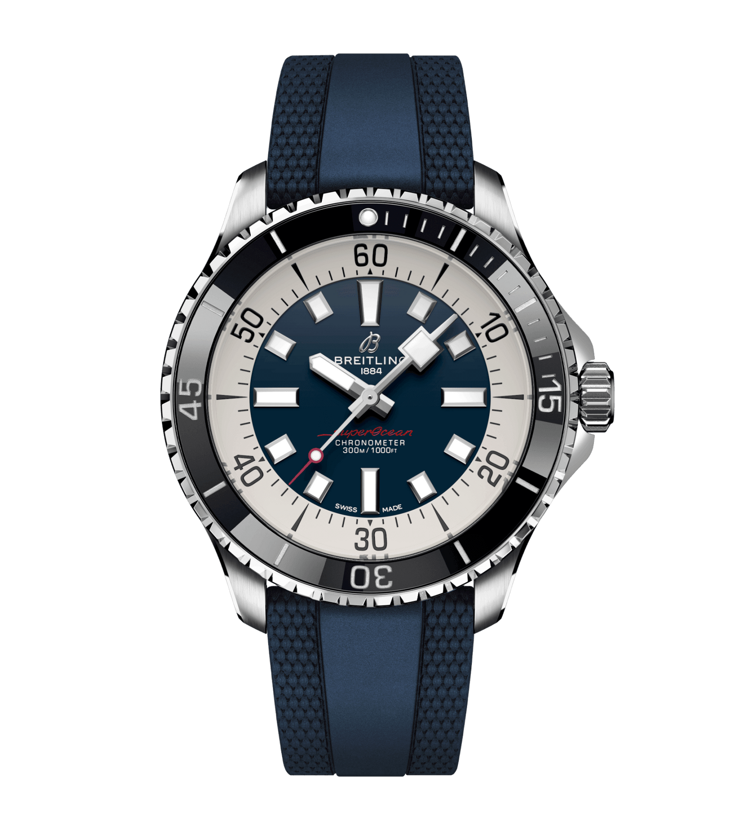 Breitling Superocean Blue on Rubber Watch, 44mm