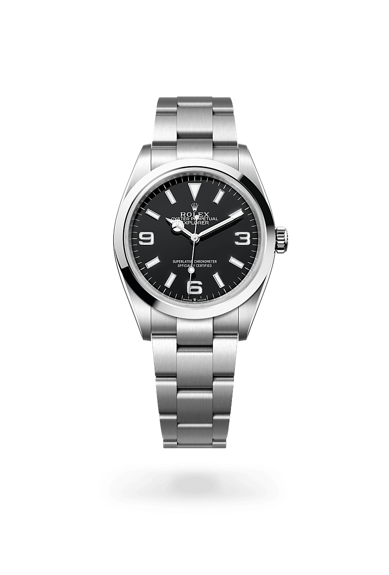 Rolex Explorer 26 in Oystersteel, M124270-0001 Upright with Shadow - Fink's Jewelers