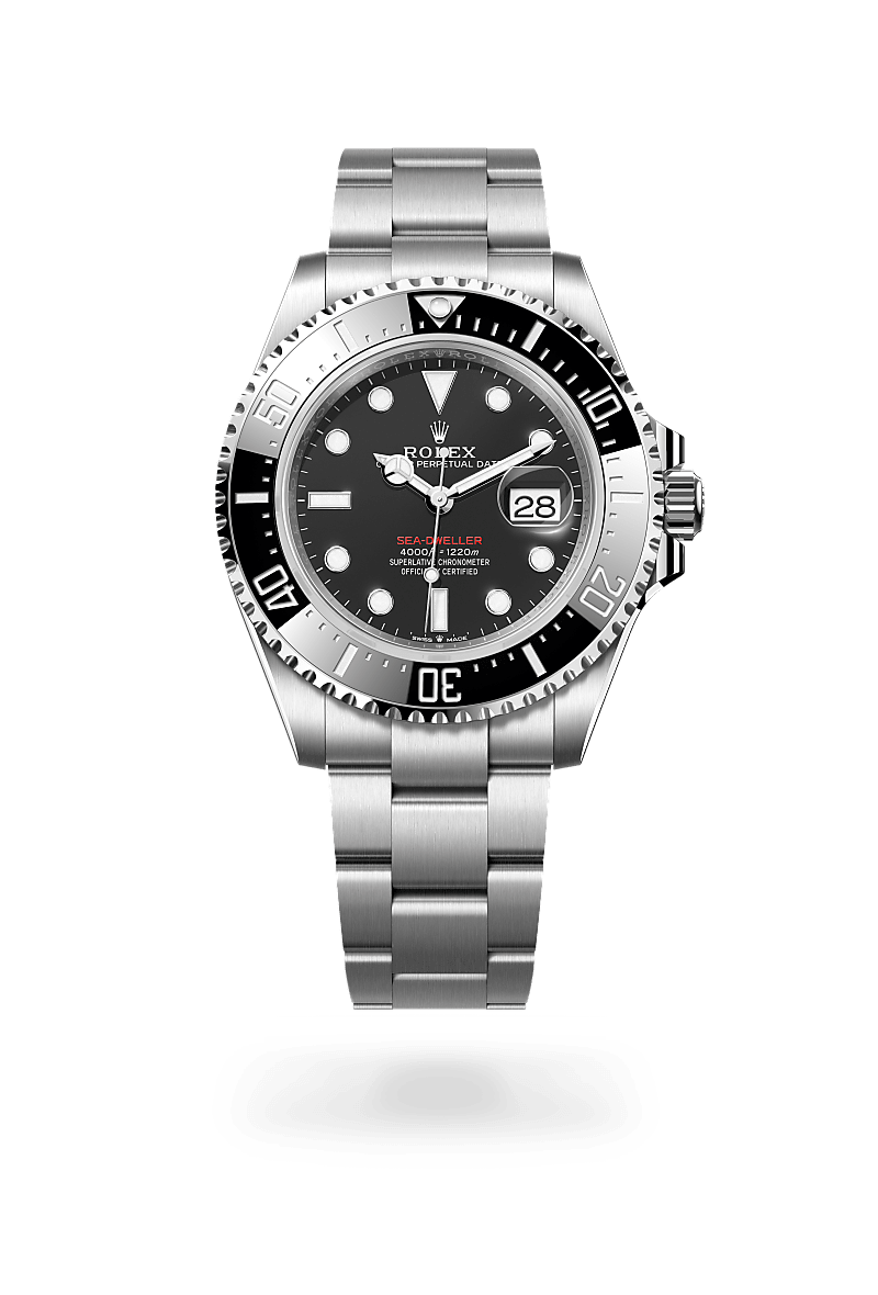 Rolex Sea-Dweller in Oystersteel, m126600-0002 Upright with Shadow - Fink's Jewelers