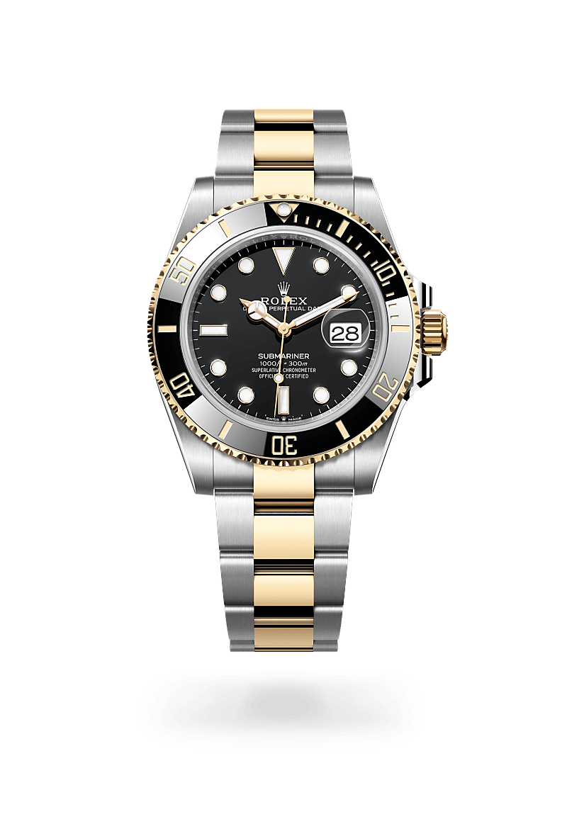 Rolex Submariner Date in Oystersteel and Yellow Gold, m126613ln-0002 Upright with Shadow - Fink's Jewelers